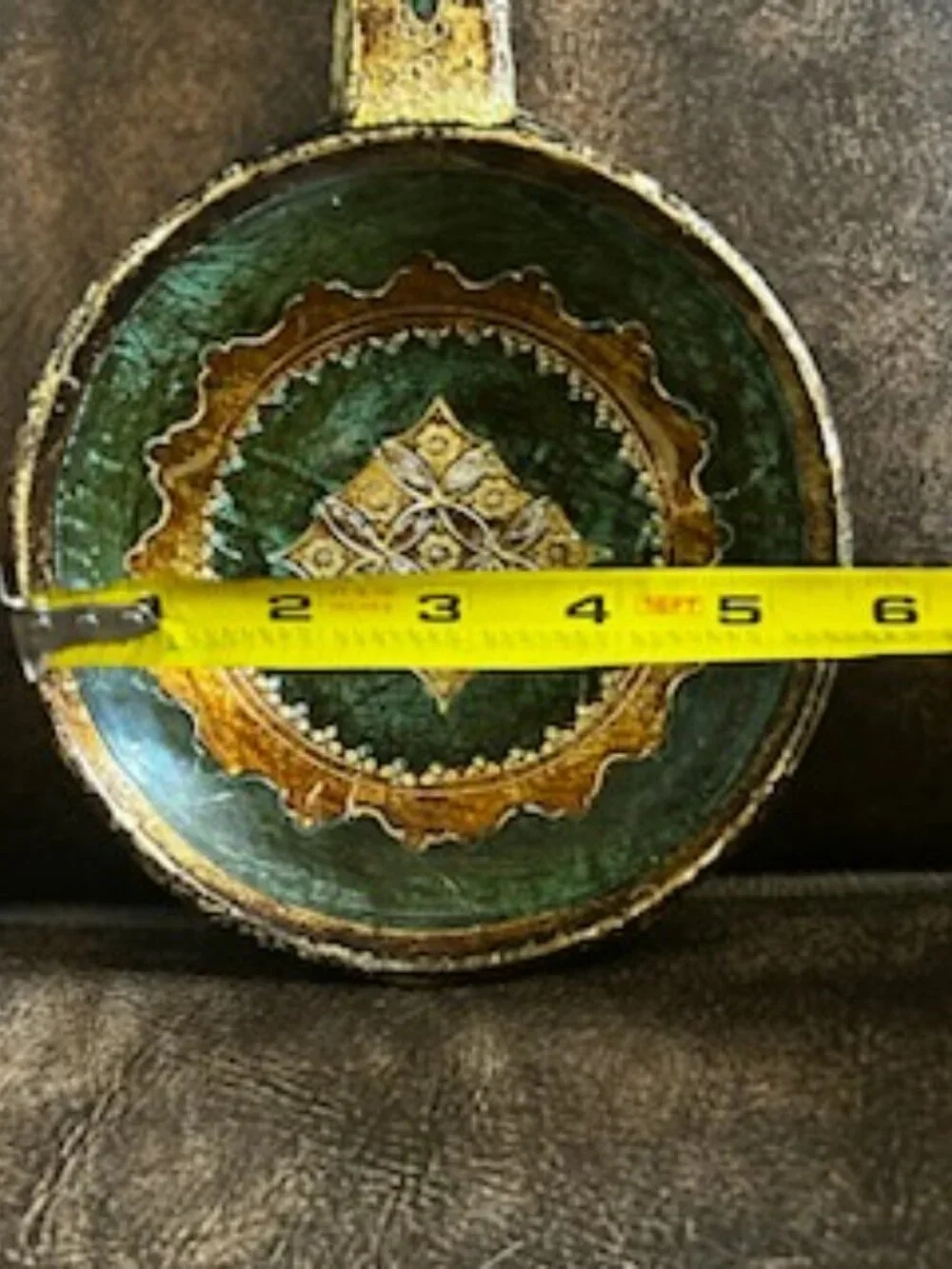 Vintage Italian Florentine Ornate Hand-Painted Wooden Carved Decorative Ladle